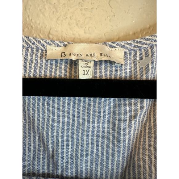 Skies Are Blue Dress Size 1X Embroidered Shift Boho Floral Lined Travel Coastal - Picture 5 of 10